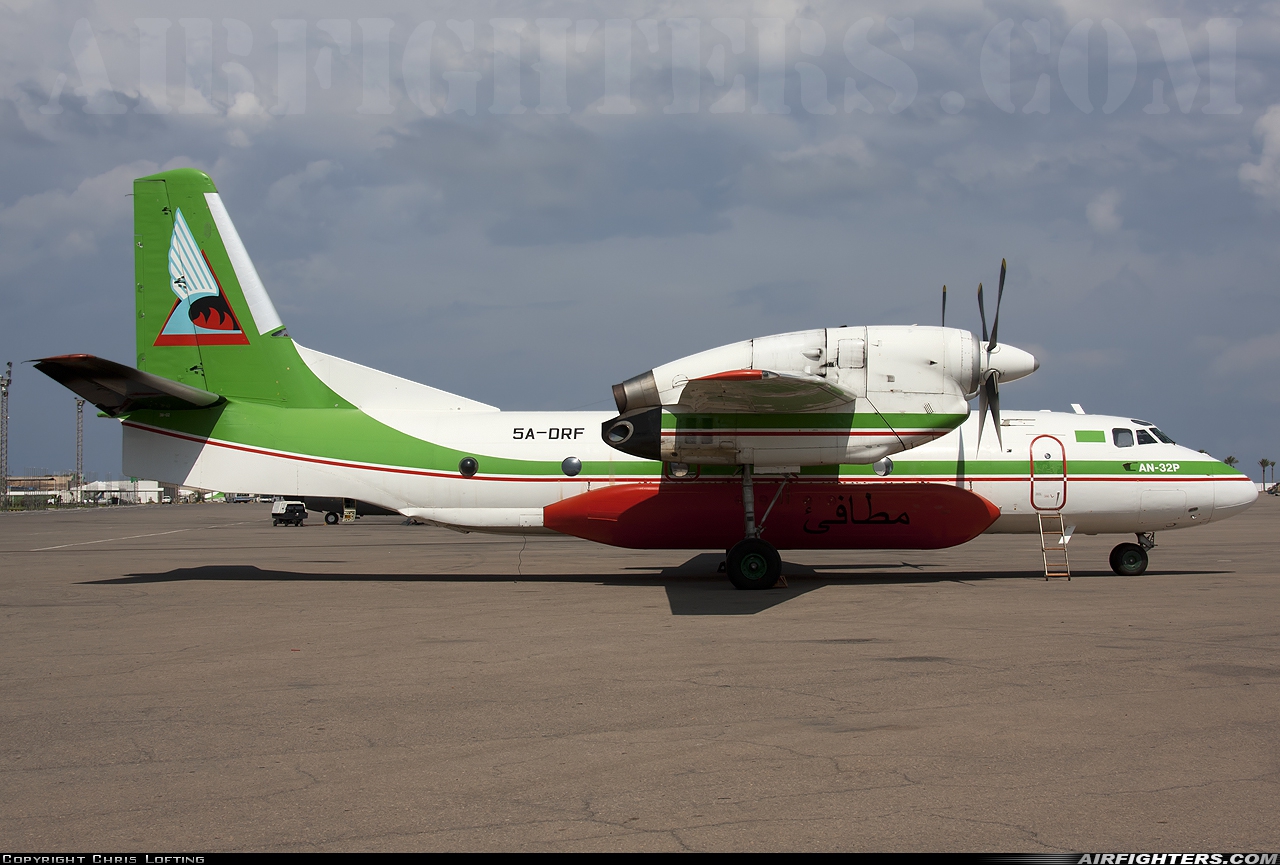 Libya - Air Force Antonov An-32P Firekiller 5A-DRF at Tripoli - Mitiga (MJI / HLLM), Libya