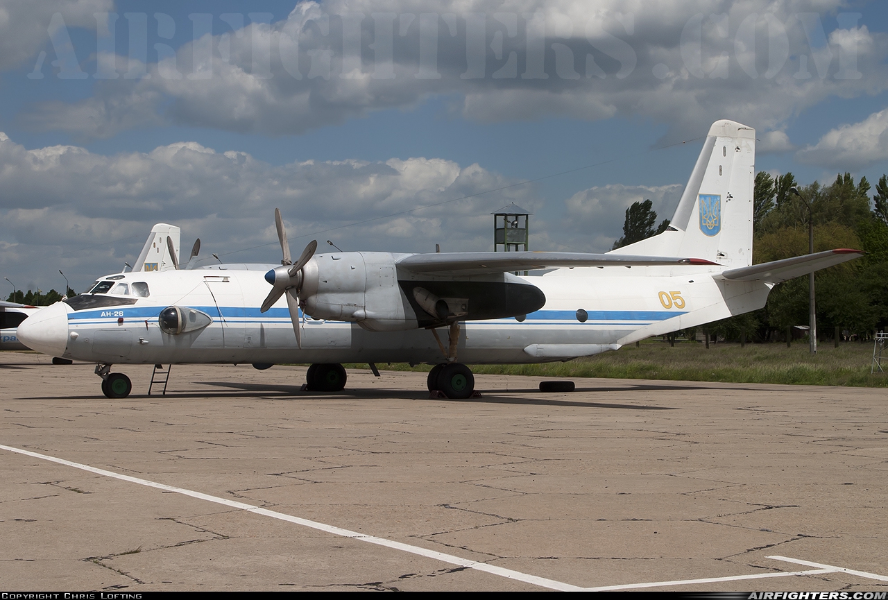 Ukraine - Air Force Antonov An-26 05 YELLOW at Kiev - Borispol (KBP / UKBB), Ukraine