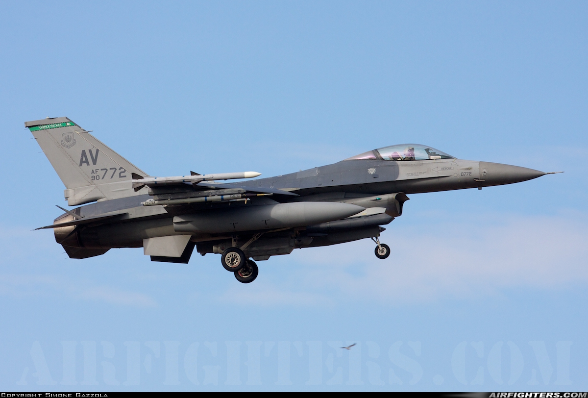 USA - Air Force General Dynamics F-16C Fighting Falcon 90-0772 at Aviano (- Pagliano e Gori) (AVB / LIPA), Italy