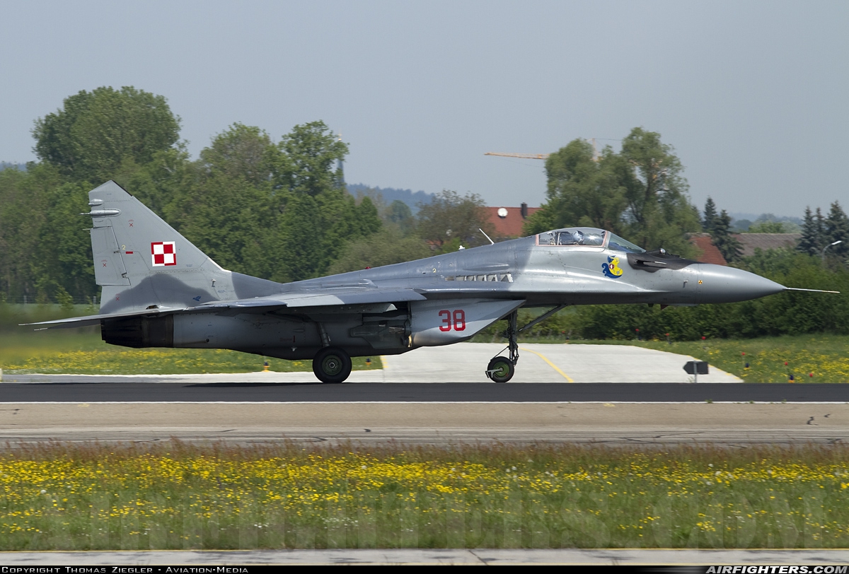 Poland - Air Force Mikoyan-Gurevich MiG-29A (9.12A) 38 at Neuburg - Zell (ETSN), Germany
