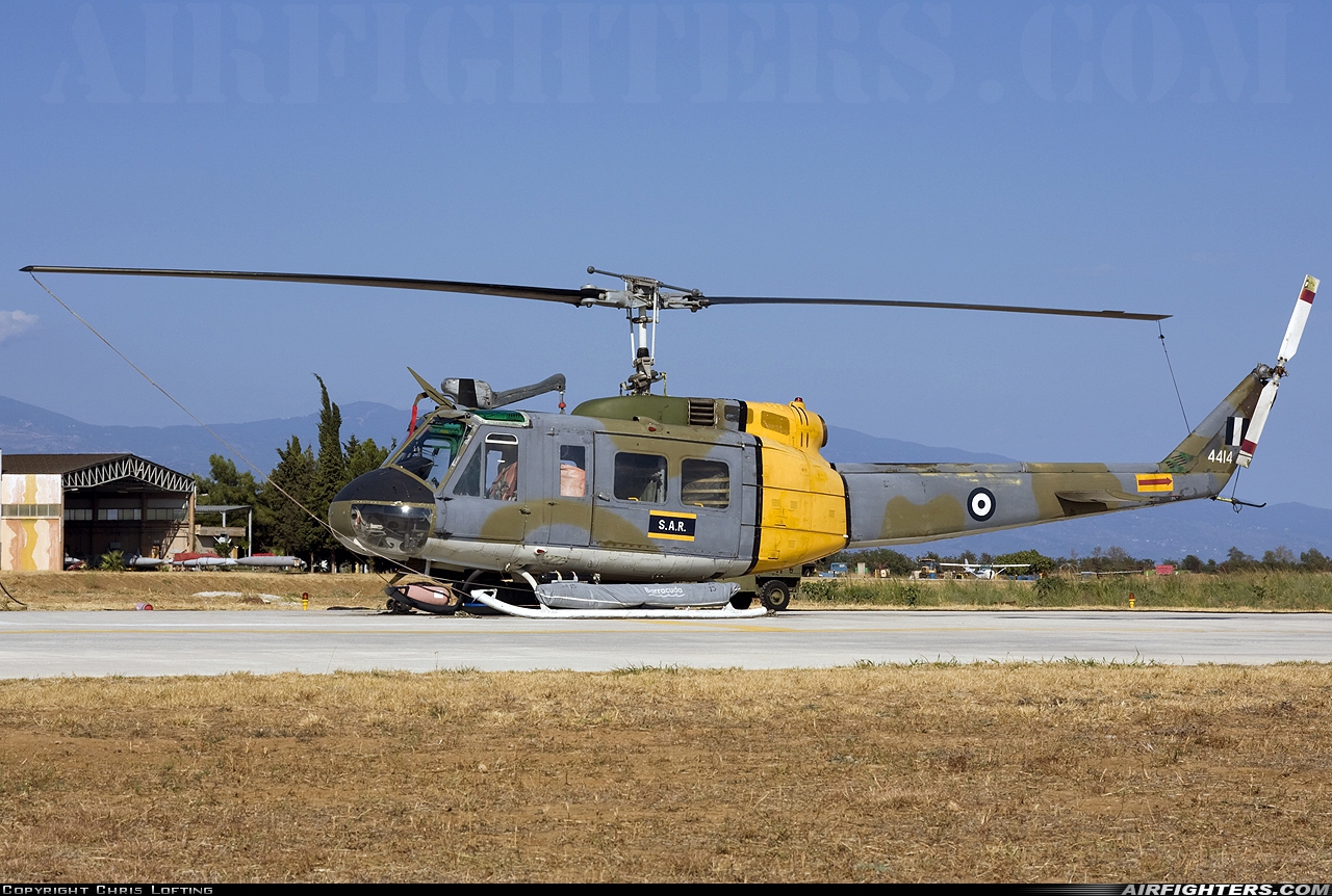 Greece - Air Force Agusta-Bell AB-205A-1 4414 at Nea Anghialos (VOL / LGBL), Greece