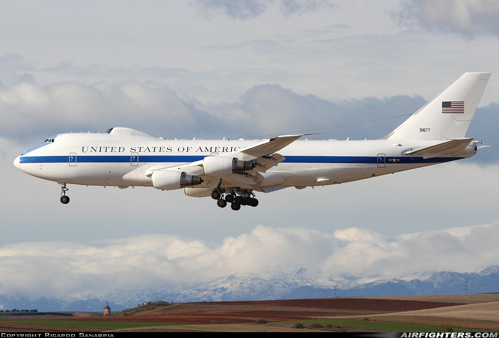 USA - Air Force Boeing E-4B (747-200B) 73-1677 at Madrid - Torrejon (TOJ / LETO), Spain