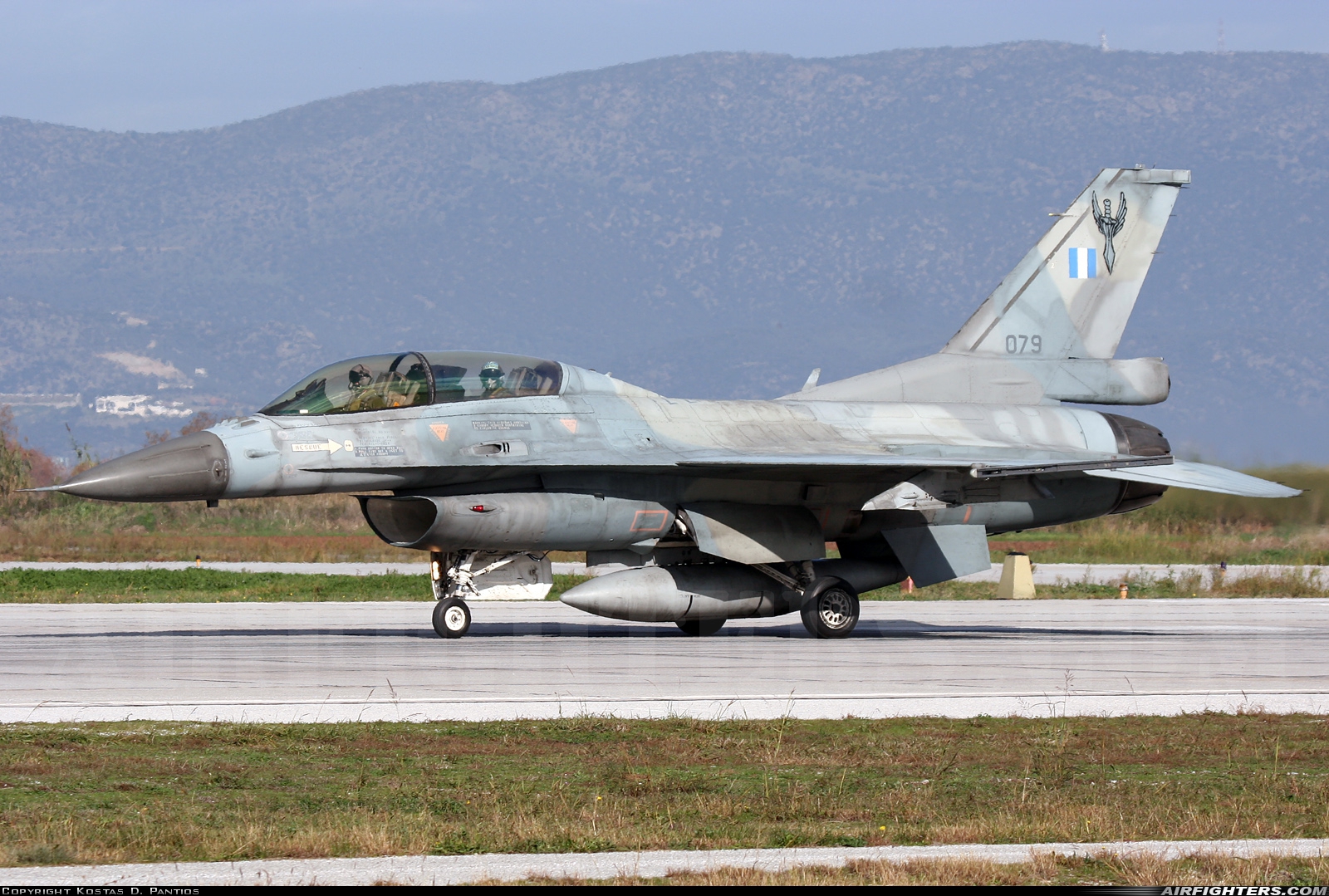 Greece - Air Force General Dynamics F-16D Fighting Falcon 079 at Nea Anghialos (VOL / LGBL), Greece