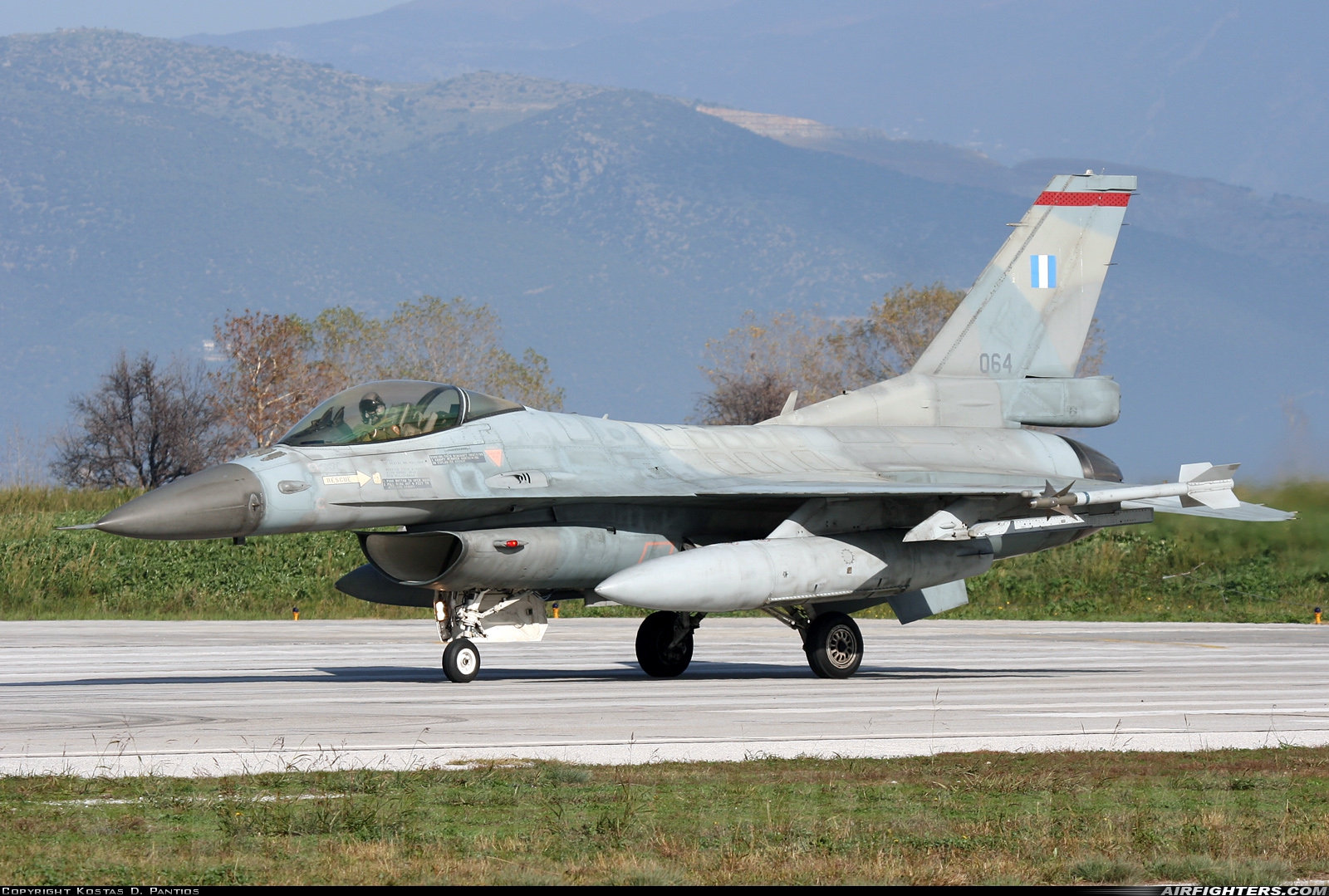 Greece - Air Force General Dynamics F-16C Fighting Falcon 064 at Nea Anghialos (VOL / LGBL), Greece