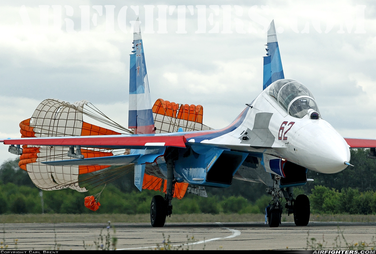 Russia - Air Force Sukhoi Su-27UB 62 RED at Lipetsk - Air Base (2 / West), Russia