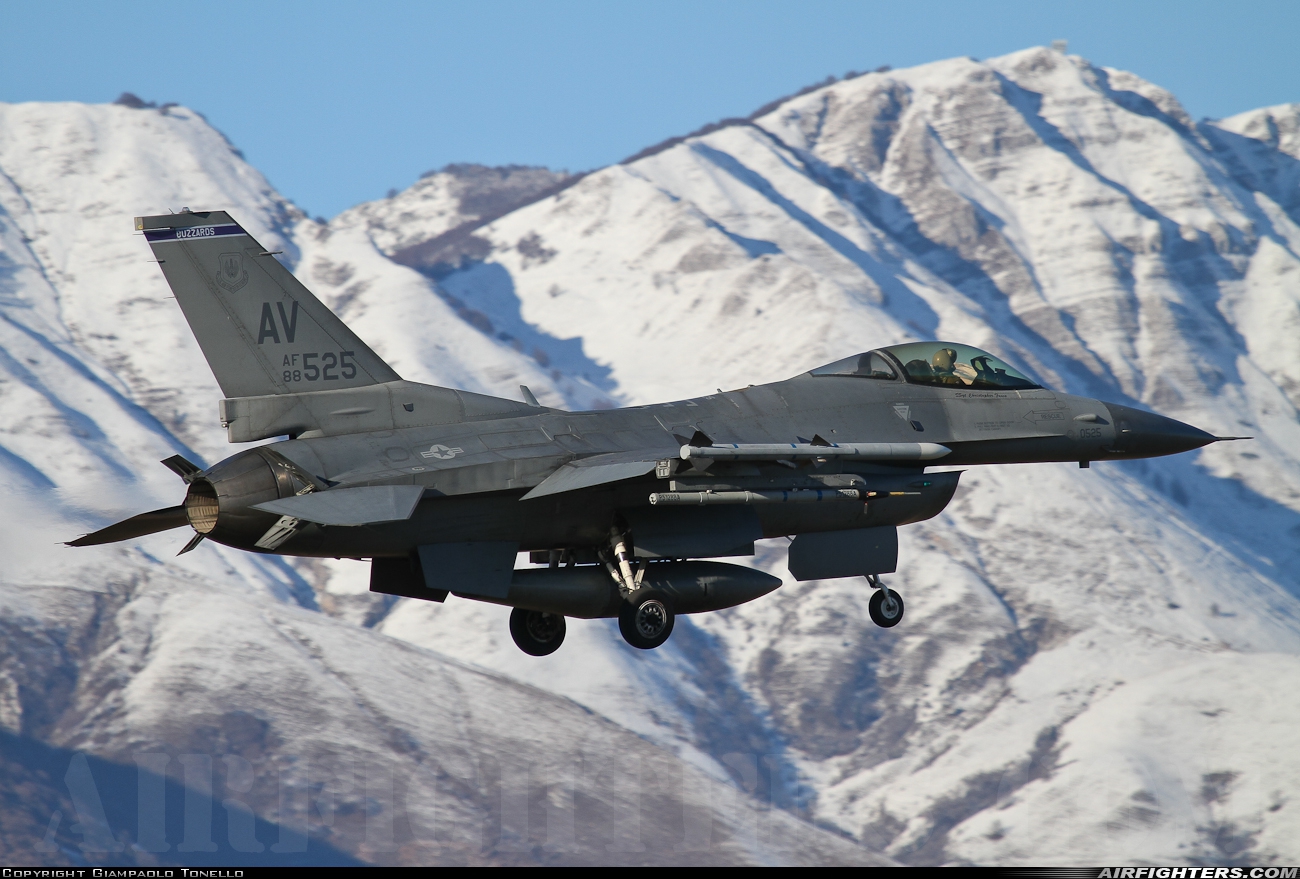 USA - Air Force General Dynamics F-16C Fighting Falcon 88-0525 at Aviano (- Pagliano e Gori) (AVB / LIPA), Italy