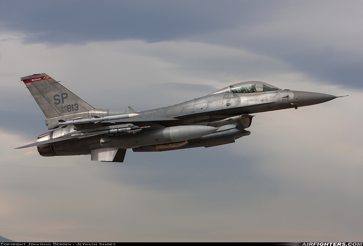USA - Air Force General Dynamics F-16C Fighting Falcon 90-0813 at Las Vegas - Nellis AFB (LSV / KLSV), USA