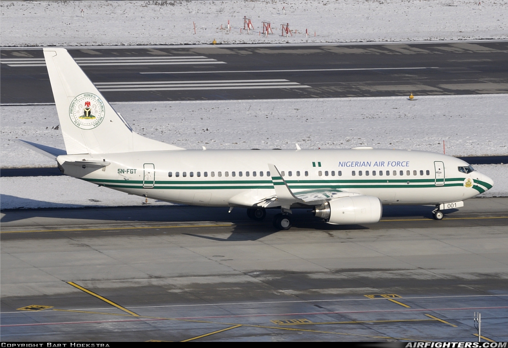 Nigeria - Air Force Boeing 737-7N6 BBJ 5N-FGT at Zurich (- Kloten) (ZRH / LSZH), Switzerland