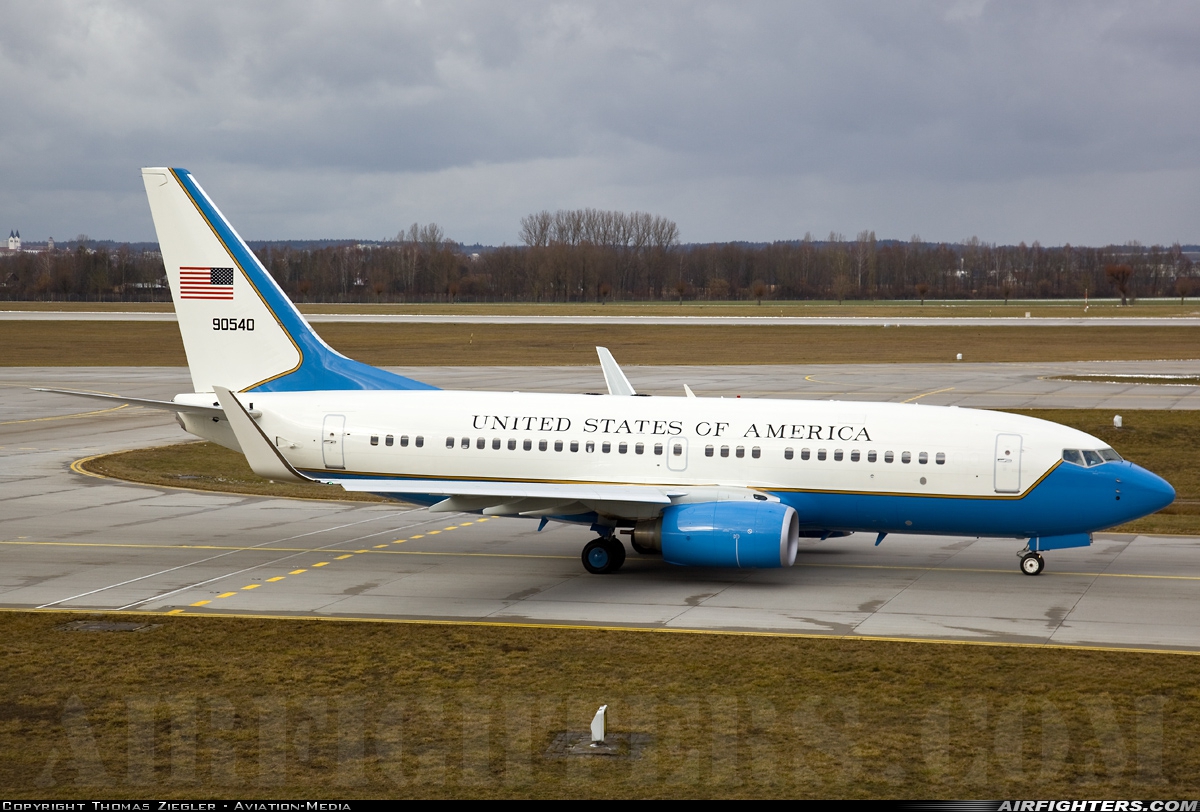 USA - Air Force Boeing C-40C (737-7CP BBJ) 09-0540 at Munich (- Franz Josef Strauss) (MUC / EDDM), Germany