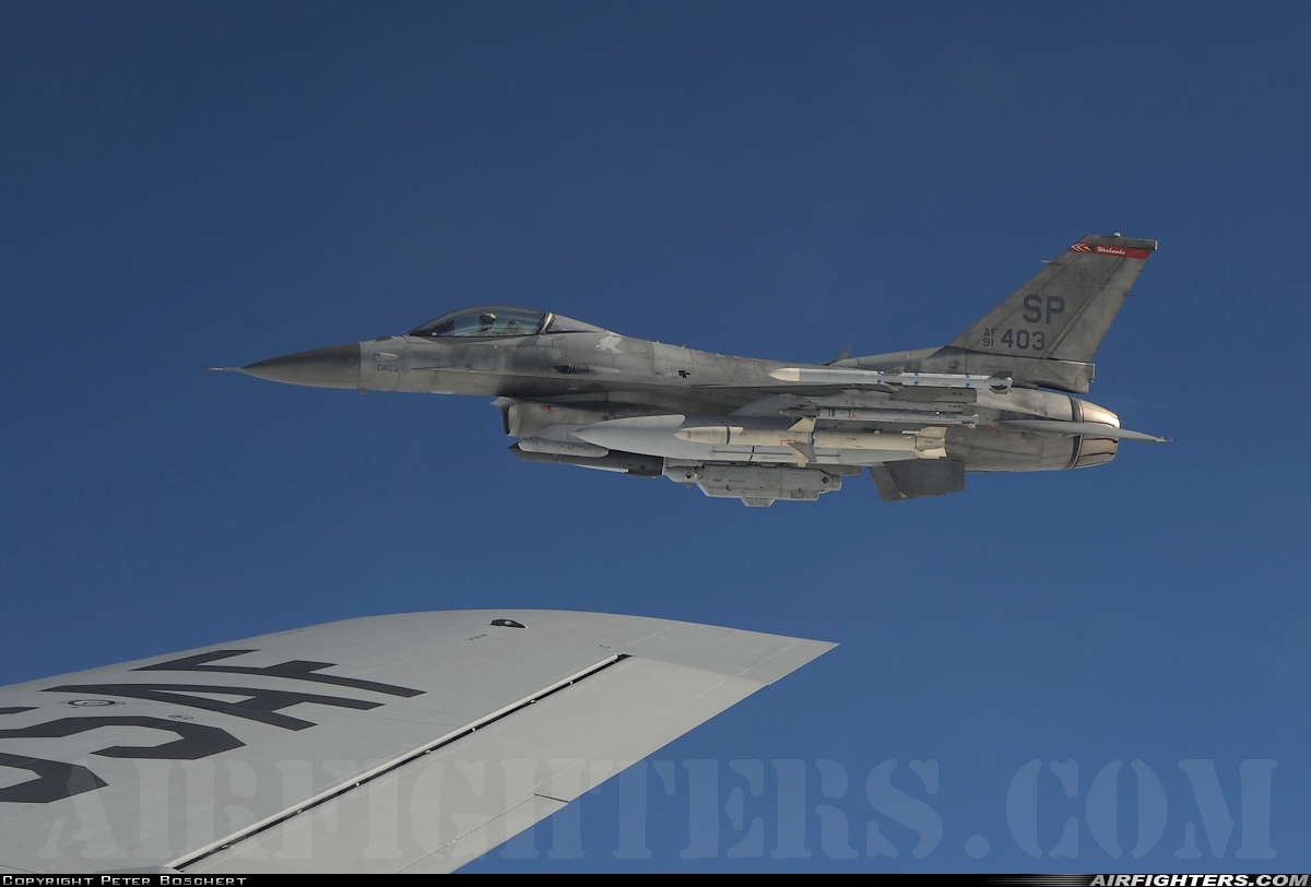 USA - Air Force General Dynamics F-16C Fighting Falcon 91-0403 at In Flight, USA