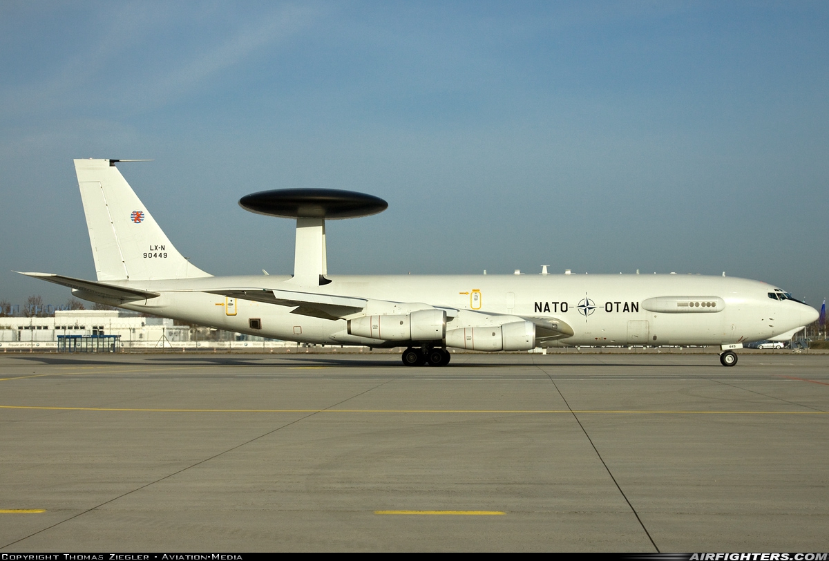 Luxembourg - NATO Boeing E-3A Sentry (707-300) LX-N90449 at Munich (- Franz Josef Strauss) (MUC / EDDM), Germany