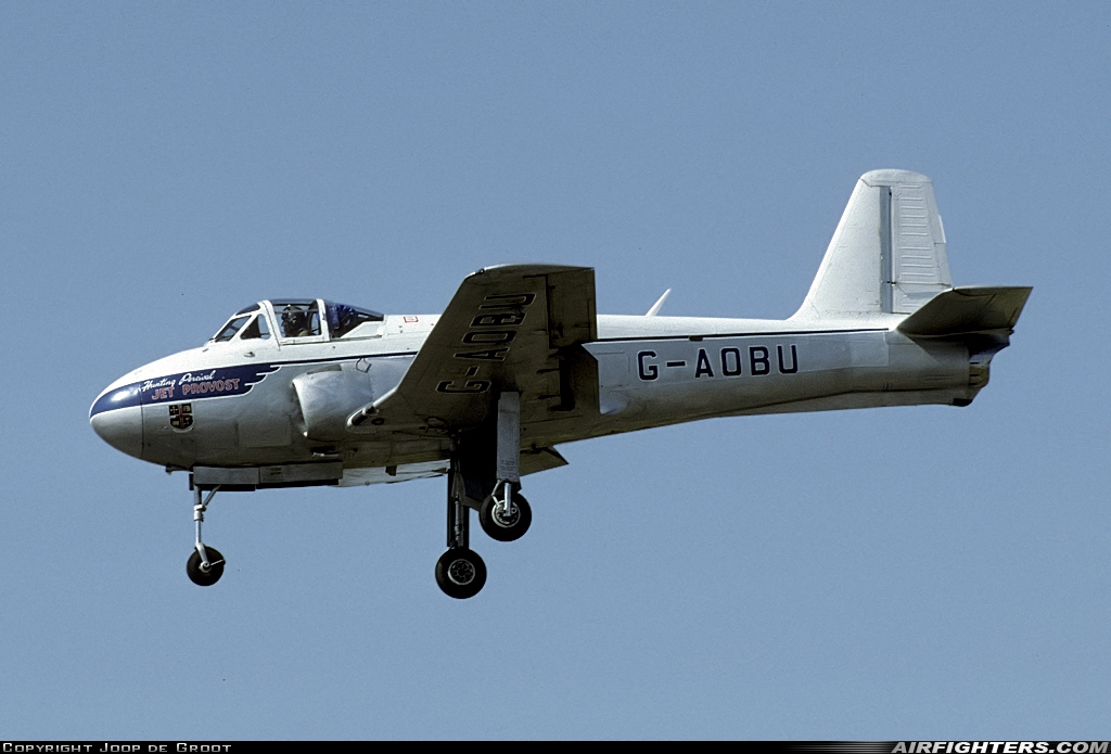 Private Hunting Percival P-84 Jet Provost T1 G-AOBU at Fairford (FFD / EGVA), UK
