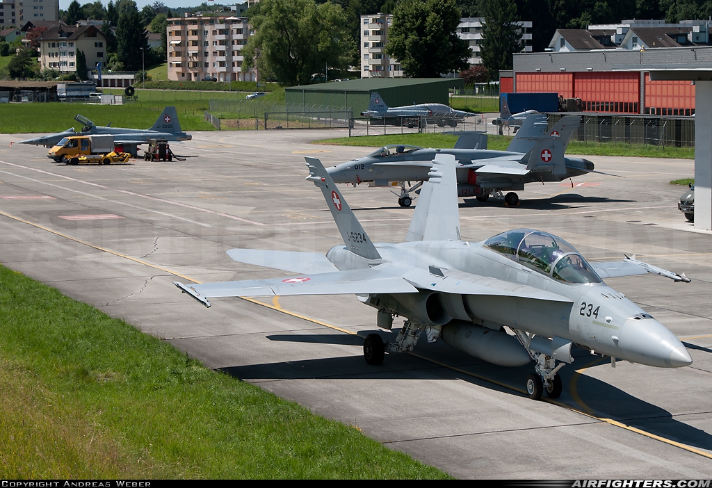 Switzerland - Air Force McDonnell Douglas F/A-18D Hornet J-5234 at Emmen (EML / LSME), Switzerland