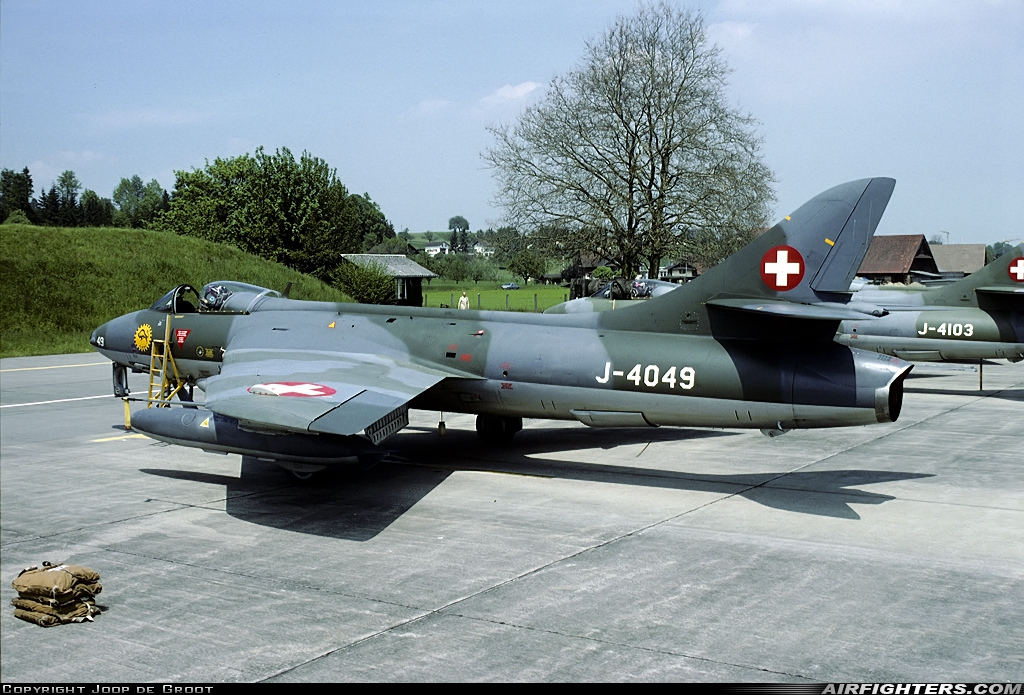 Switzerland - Air Force Hawker Hunter F58 J-4049 at Emmen (EML / LSME), Switzerland