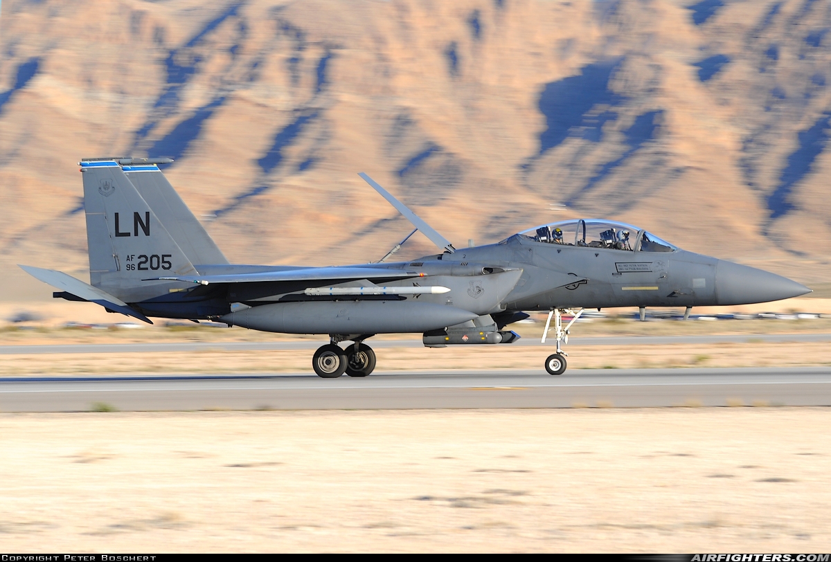 USA - Air Force McDonnell Douglas F-15E Strike Eagle 96-0205 at Las Vegas - Nellis AFB (LSV / KLSV), USA