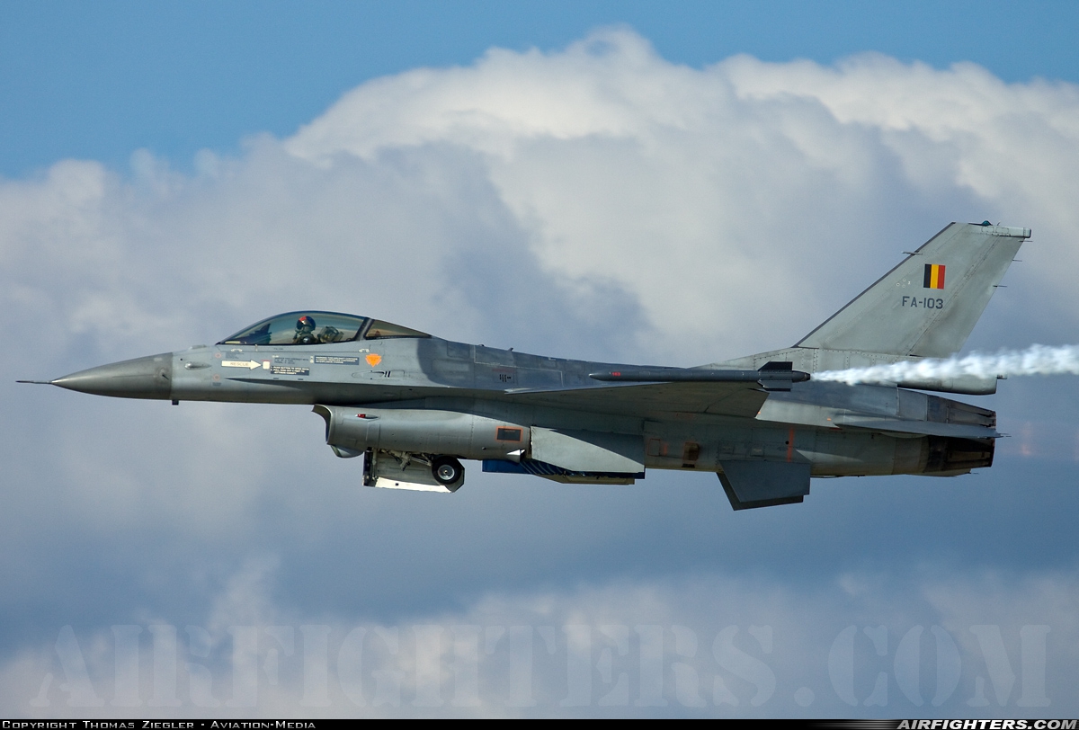 Belgium - Air Force General Dynamics F-16AM Fighting Falcon FA-103 at Kecskemet (LHKE), Hungary