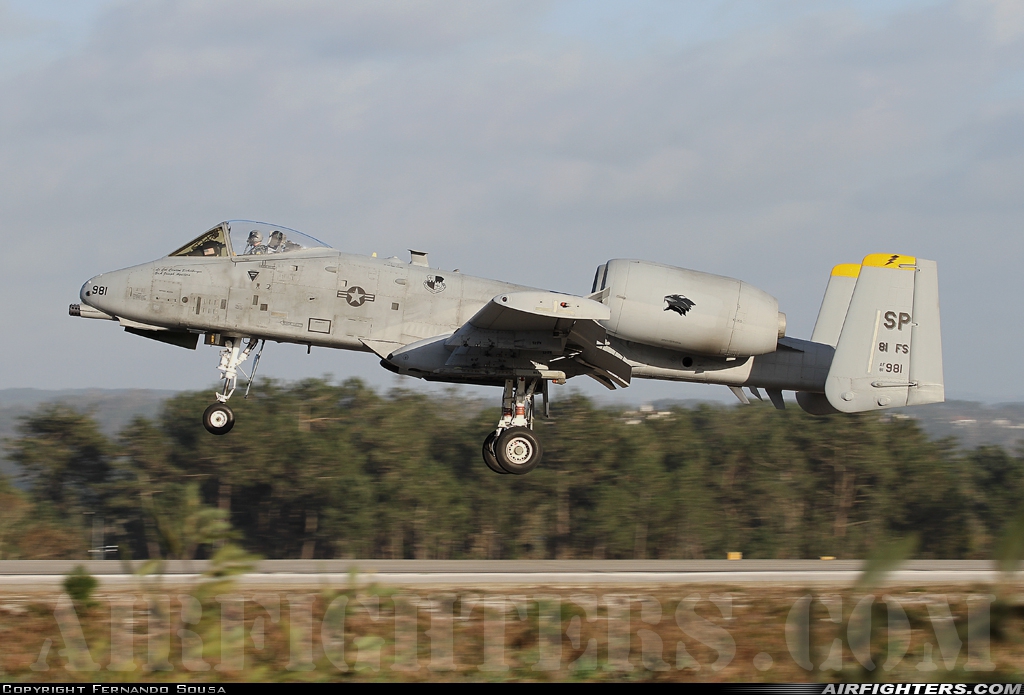 USA - Air Force Fairchild A-10C Thunderbolt II 81-0981/SP at Monte Real (BA5) (LPMR), Portugal