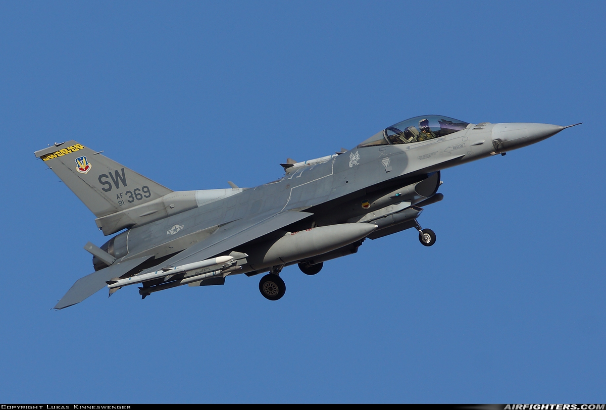 USA - Air Force General Dynamics F-16C Fighting Falcon 91-0369 at Las Vegas - Nellis AFB (LSV / KLSV), USA