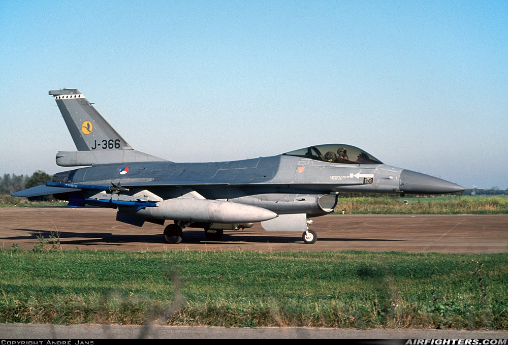 Netherlands - Air Force General Dynamics F-16A Fighting Falcon J-366 at Leeuwarden (LWR / EHLW), Netherlands