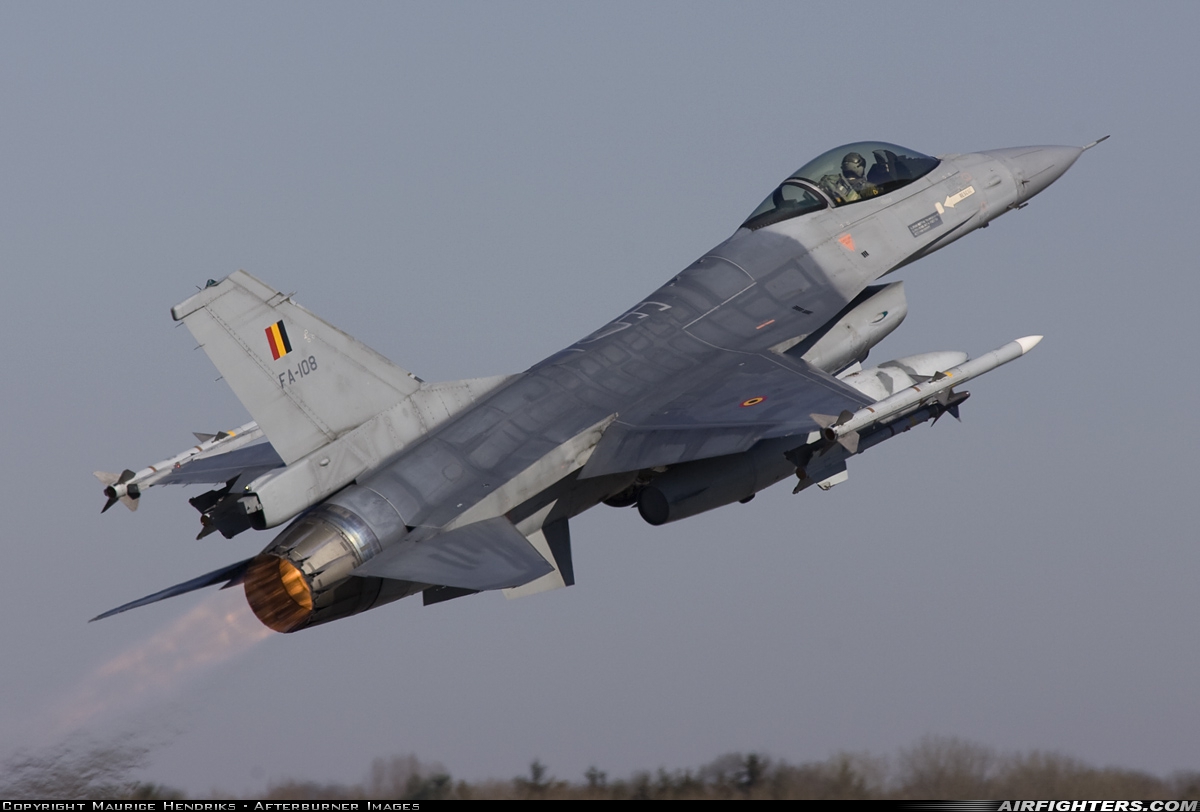 Belgium - Air Force General Dynamics F-16AM Fighting Falcon FA108 at Florennes (EBFS), Belgium