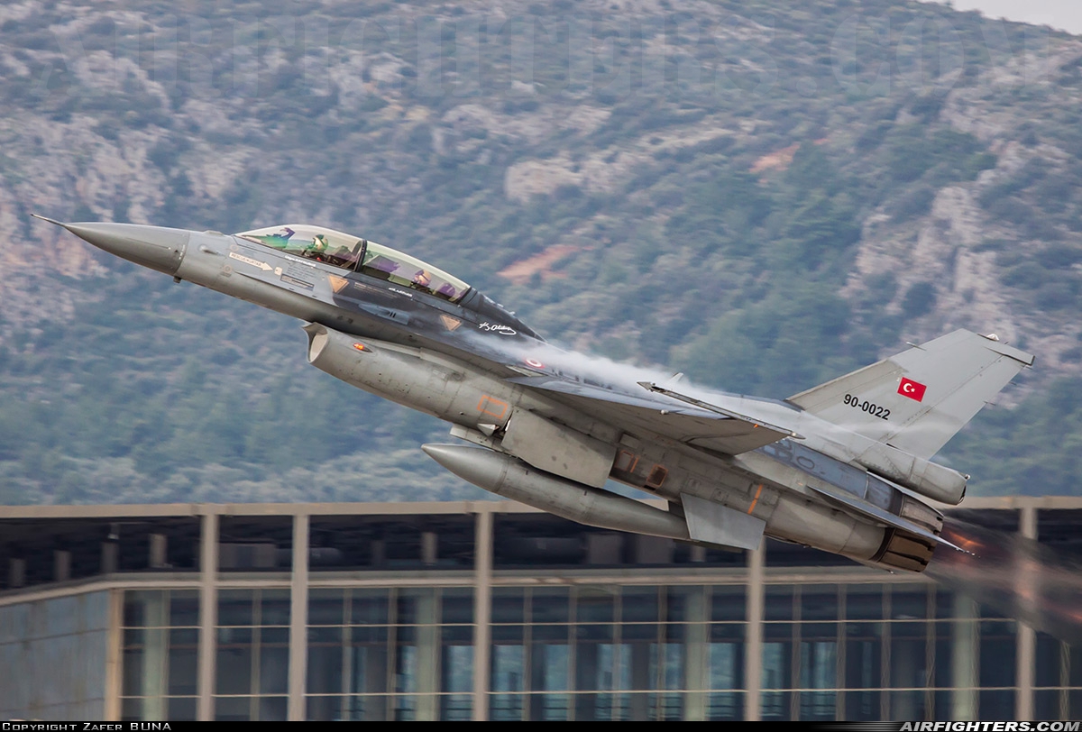 Türkiye - Air Force General Dynamics F-16D Fighting Falcon 90-0022 at Dalaman - Mugla (DLM / LTBS), Türkiye
