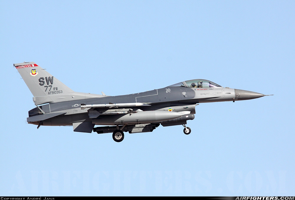 USA - Air Force General Dynamics F-16C Fighting Falcon 91-0353 at Las Vegas - Nellis AFB (LSV / KLSV), USA
