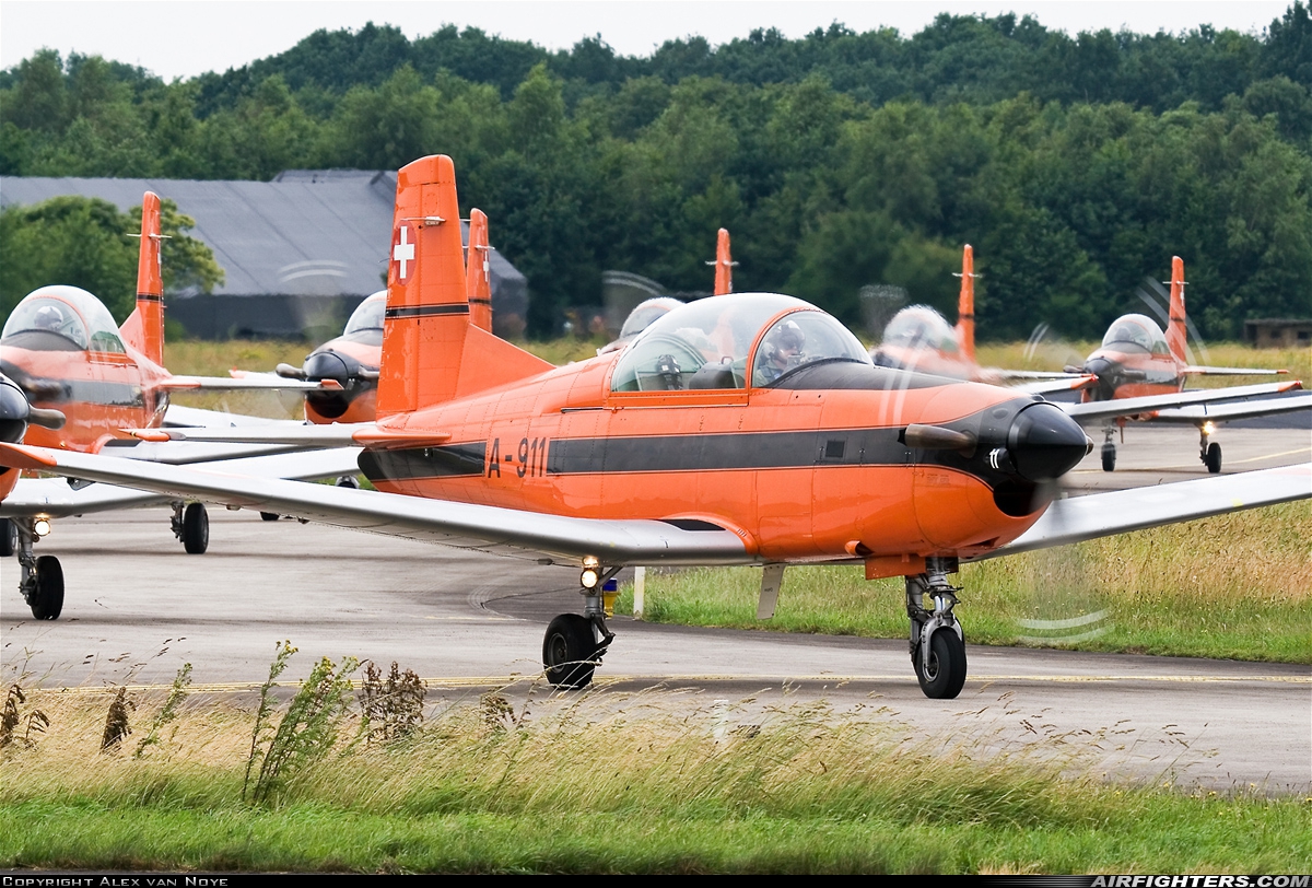 Switzerland - Air Force Pilatus PC-7 Turbo Trainer A-911 at Uden - Volkel (UDE / EHVK), Netherlands