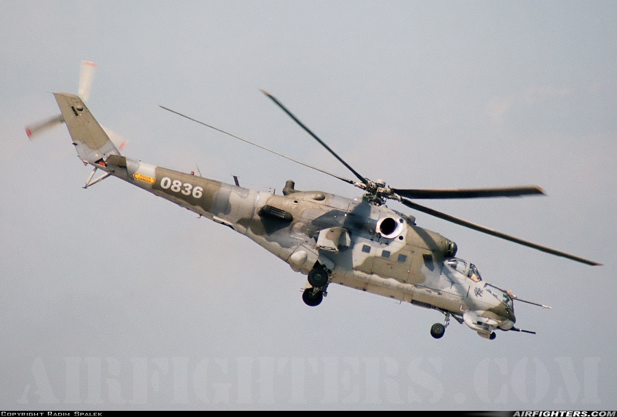 Czech Republic - Air Force Mil Mi-35 (Mi-24V) 0836 at Prerov (PRV / LKPO), Czech Republic