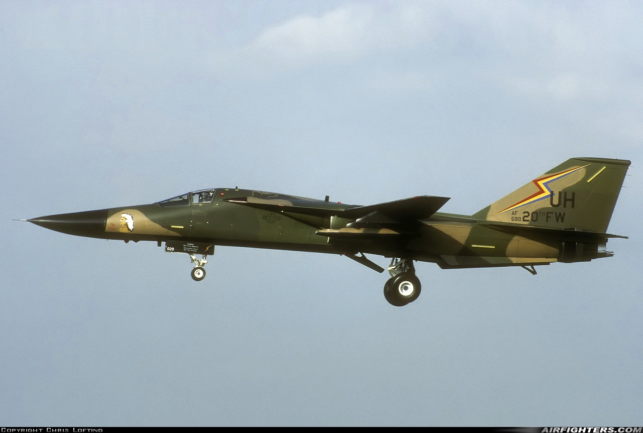 USA - Air Force General Dynamics F-111E Aardvark 68-0020 at Upper Heyford (UHF / EGUA), UK