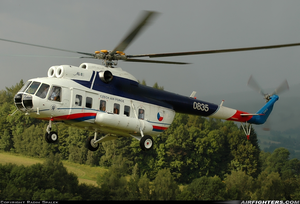 Czech Republic - Air Force Mil Mi-8S 0835 at Off-Airport - Kraliky, Czech Republic
