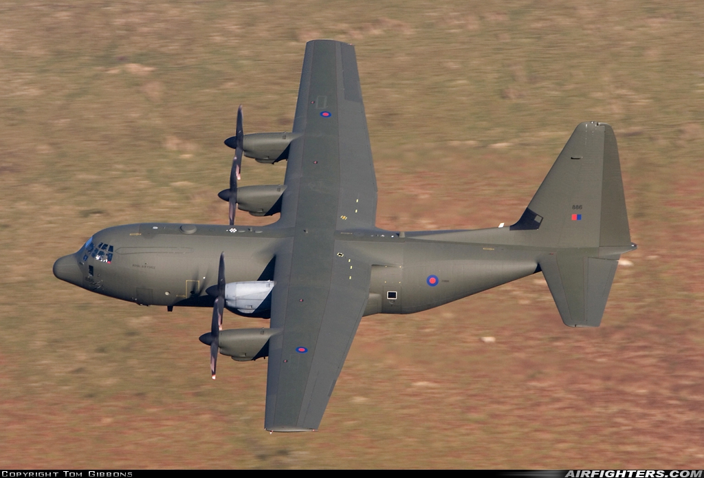 UK - Air Force Lockheed Martin Hercules C5 (C-130J / L-382) ZH886 at Off-Airport - Machynlleth Loop Area, UK