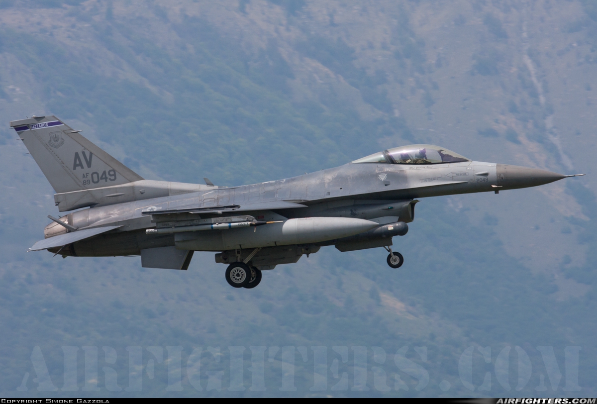 USA - Air Force General Dynamics F-16C Fighting Falcon 89-2049 at Aviano (- Pagliano e Gori) (AVB / LIPA), Italy