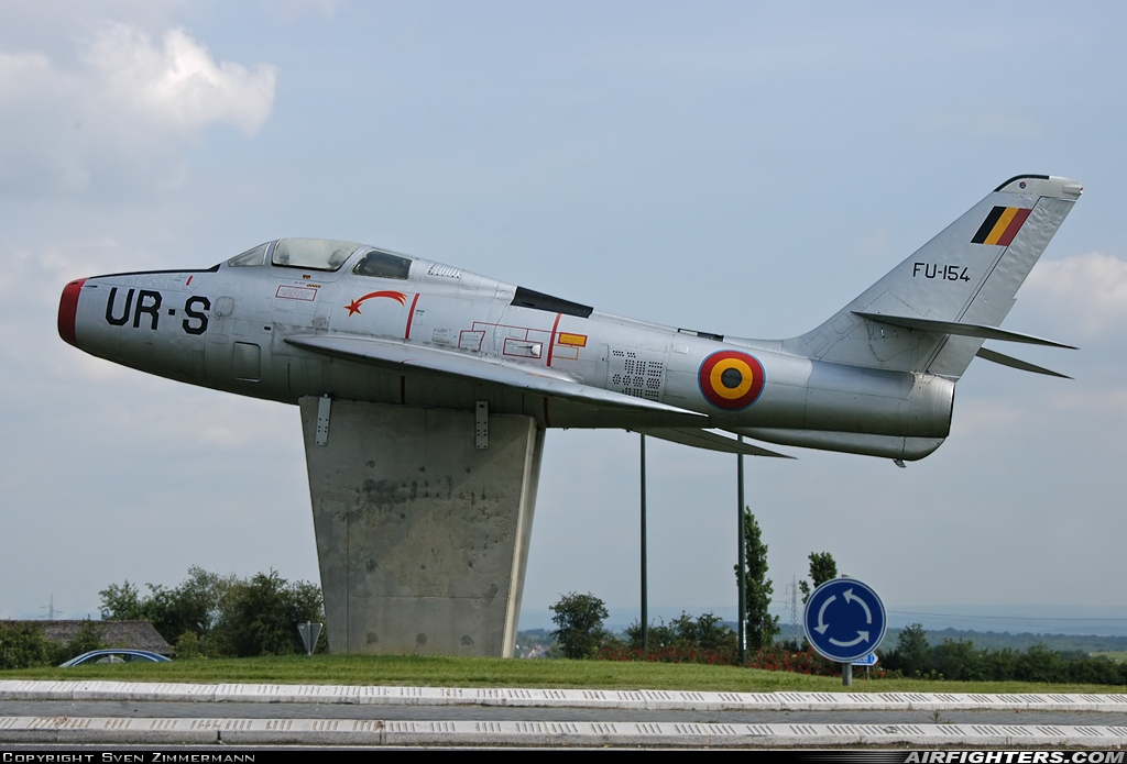 Belgium - Air Force Republic F-84F Thunderstreak FU-154 at Off-Airport - Florennes, Belgium