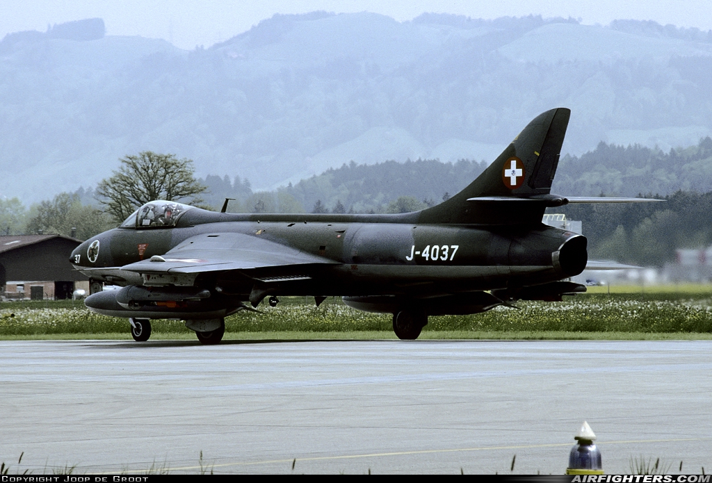 Switzerland - Air Force Hawker Hunter F58 J-4037 at Emmen (EML / LSME), Switzerland