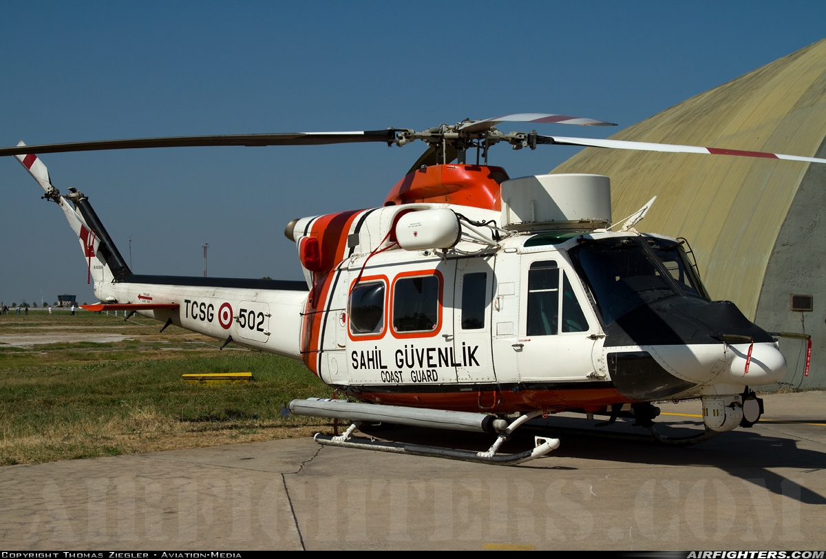 Türkiye - Coast Guard Agusta-Bell AB-412EP Grifone TCSG502 at Izmir - Cigli (IGL / LTBL), Türkiye