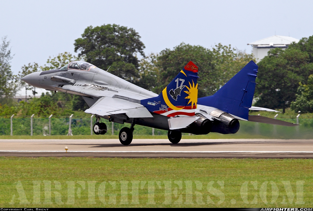 Malaysia - Air Force Mikoyan-Gurevich MiG-29N M43-03 at Pulau Langkawi - Int. (LGK / WMKL), Malaysia