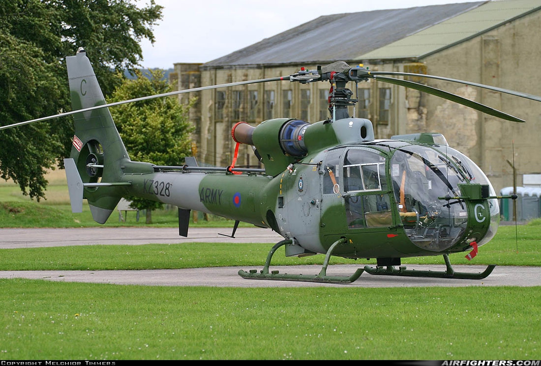 UK - Army Westland SA-341B Gazelle AH1 XZ328 at Netheravon (EGDN), UK