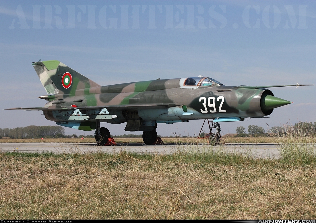 Bulgaria - Air Force Mikoyan-Gurevich MiG-21bis 392 at Graf Ignatievo (LBPG), Bulgaria