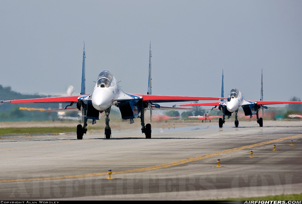 Russia - Air Force Sukhoi Su-27UB 20 BLUE at Pulau Langkawi - Int. (LGK / WMKL), Malaysia