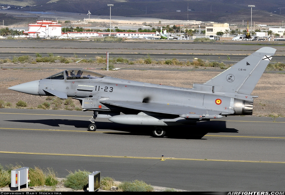 Spain - Air Force Eurofighter C-16 Typhoon (EF-2000S) C.16-43 at Gran Canaria (- Las Palmas / Gando) (LPA / GCLP), Spain