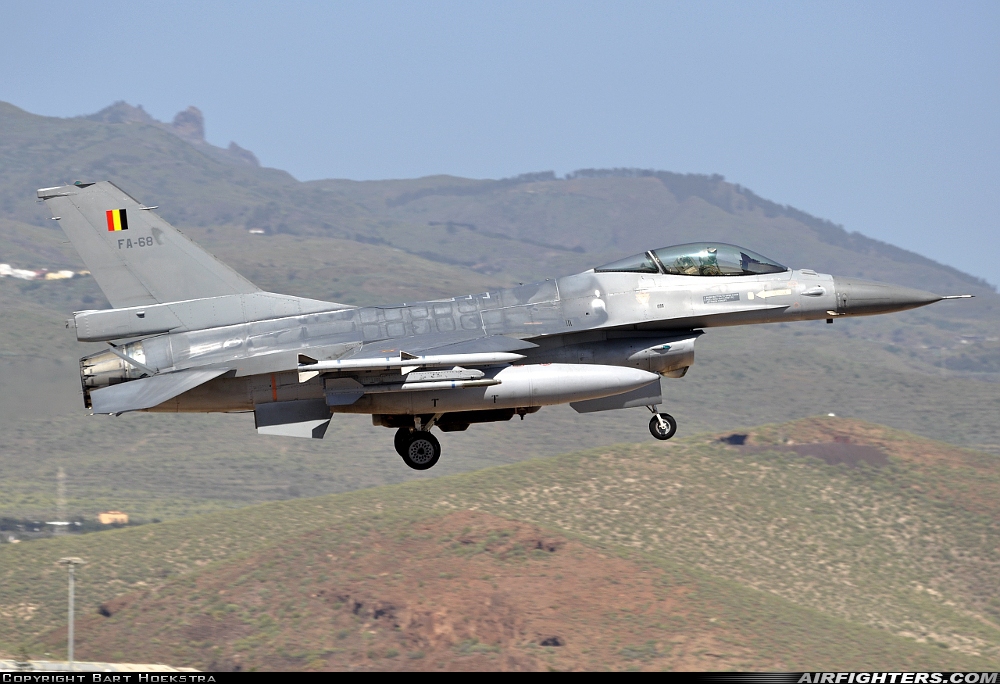 Belgium - Air Force General Dynamics F-16AM Fighting Falcon FA-68 at Gran Canaria (- Las Palmas / Gando) (LPA / GCLP), Spain