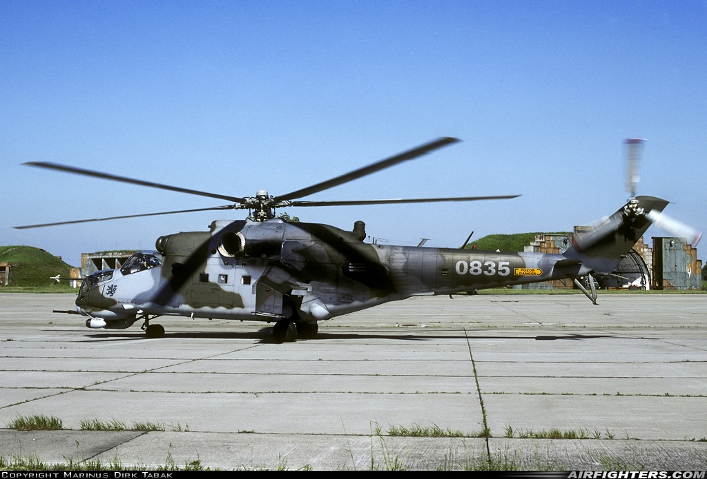 Czech Republic - Air Force Mil Mi-35 (Mi-24V) 0835 at Prerov (PRV / LKPO), Czech Republic