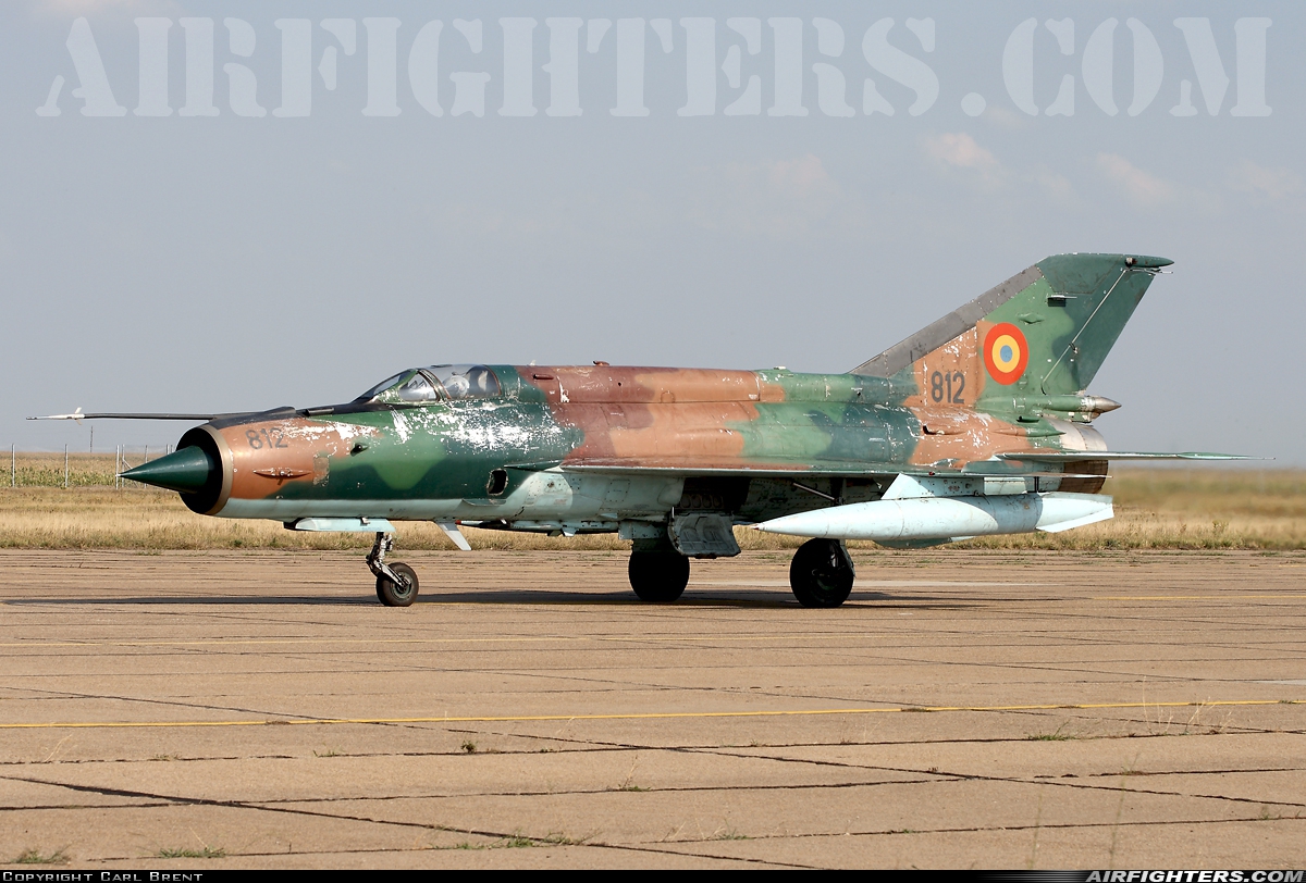Romania - Air Force Mikoyan-Gurevich MiG-21M Lancer A 812 at Borcea - Fetesti (LR80), Romania