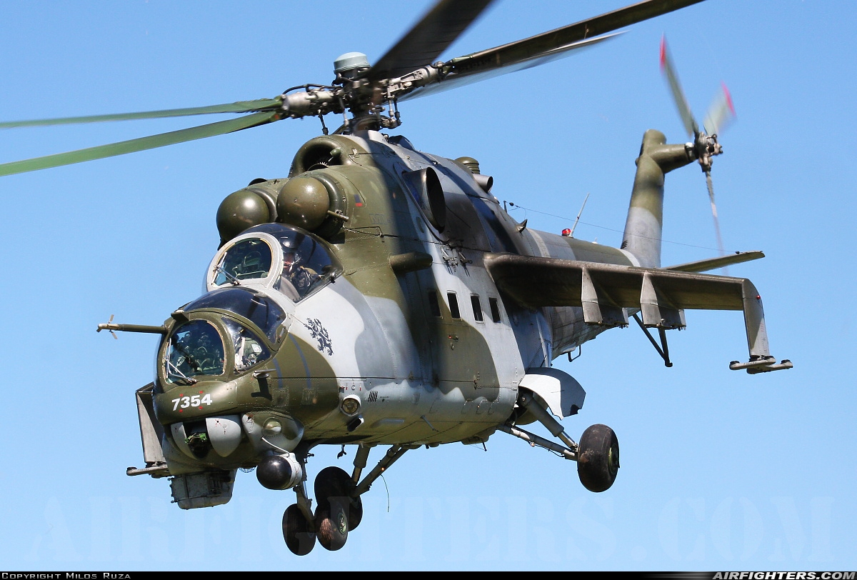 Czech Republic - Air Force Mil Mi-35 (Mi-24V) 7354 at Off-Airport - Kraliky, Czech Republic