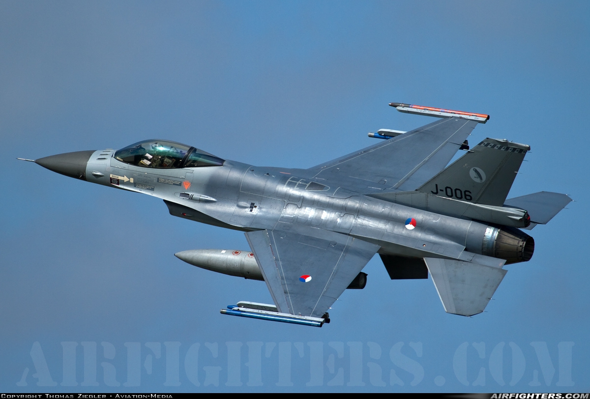 Netherlands - Air Force General Dynamics F-16A Fighting Falcon J-006 at Leeuwarden (LWR / EHLW), Netherlands