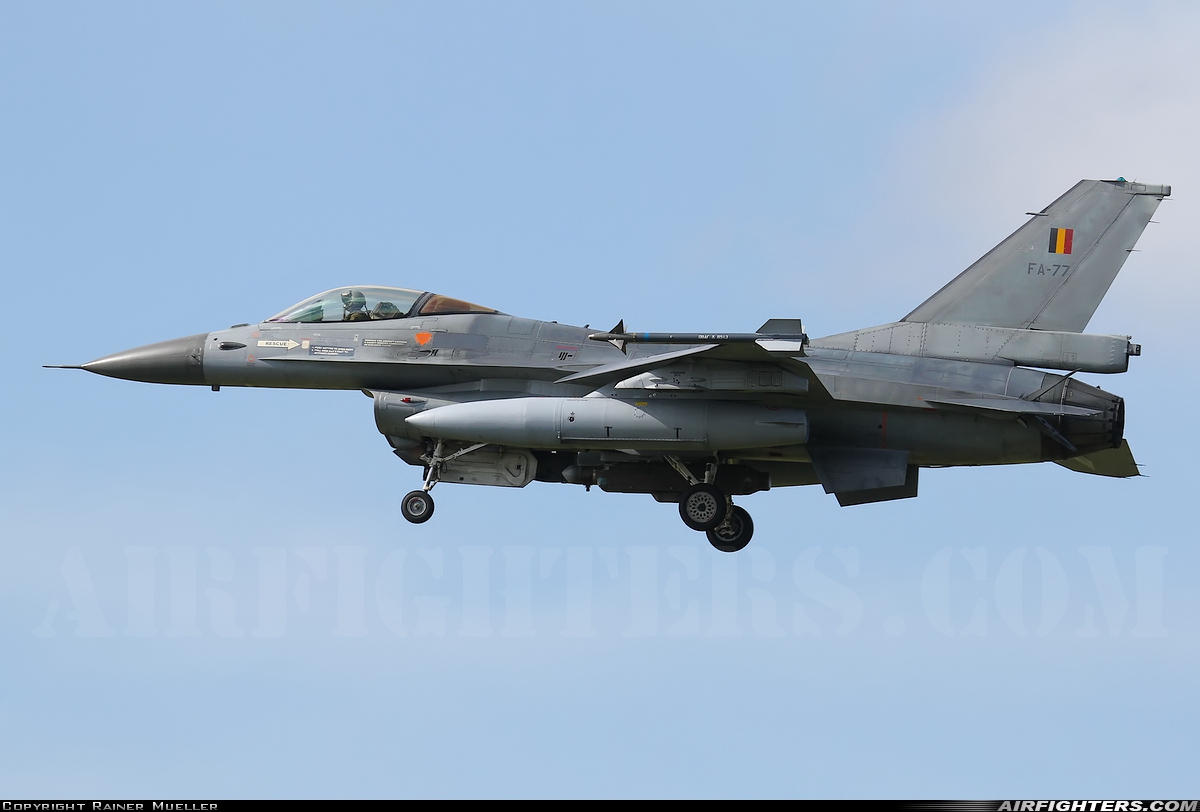 Belgium - Air Force General Dynamics F-16AM Fighting Falcon FA-77 at Leeuwarden (LWR / EHLW), Netherlands