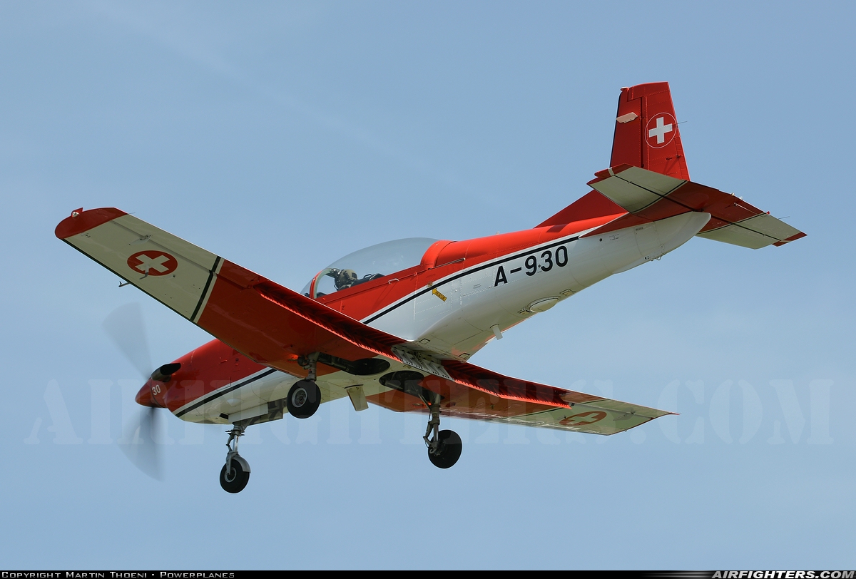 Switzerland - Air Force Pilatus NCPC-7 Turbo Trainer A-930 at Emmen (EML / LSME), Switzerland