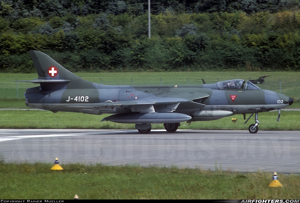 Switzerland - Air Force Hawker Hunter F58A J-4102 at Dubendorf (LSMD), Switzerland