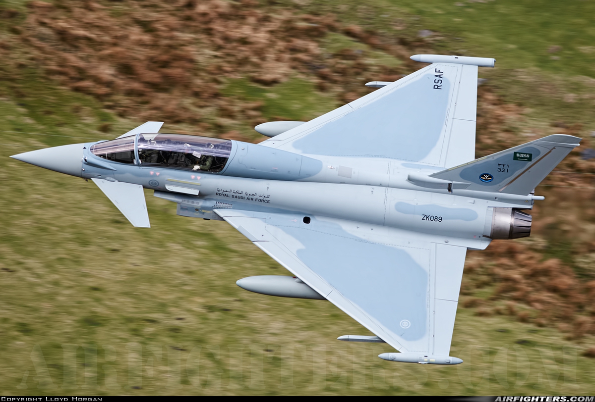Saudi Arabia - Air Force Eurofighter EF-2000 Typhoon T ZK089 at Off-Airport - Machynlleth Loop Area, UK