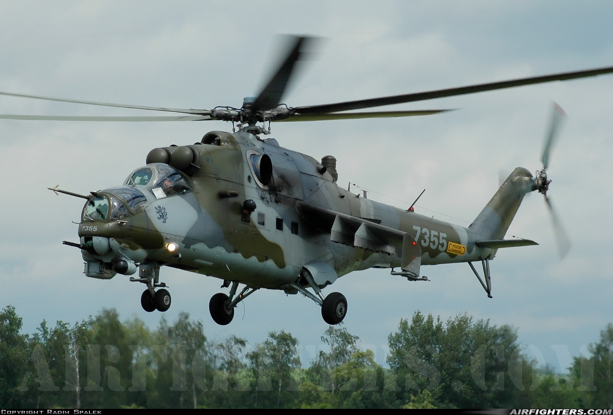 Czech Republic - Air Force Mil Mi-35 (Mi-24V) 7355 at Hradec Kralove (LKHK), Czech Republic